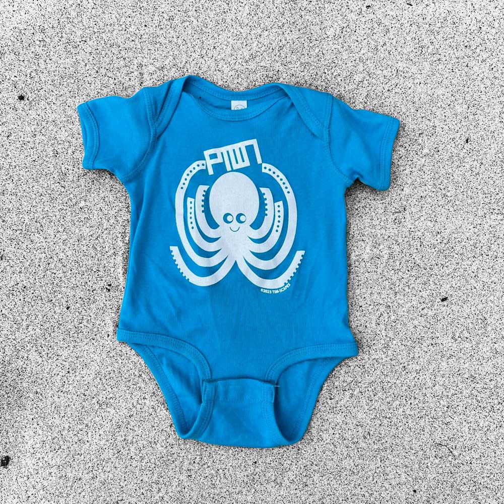 Baby Onesie / Ptown Squiggles Turquoise Baby Apparel