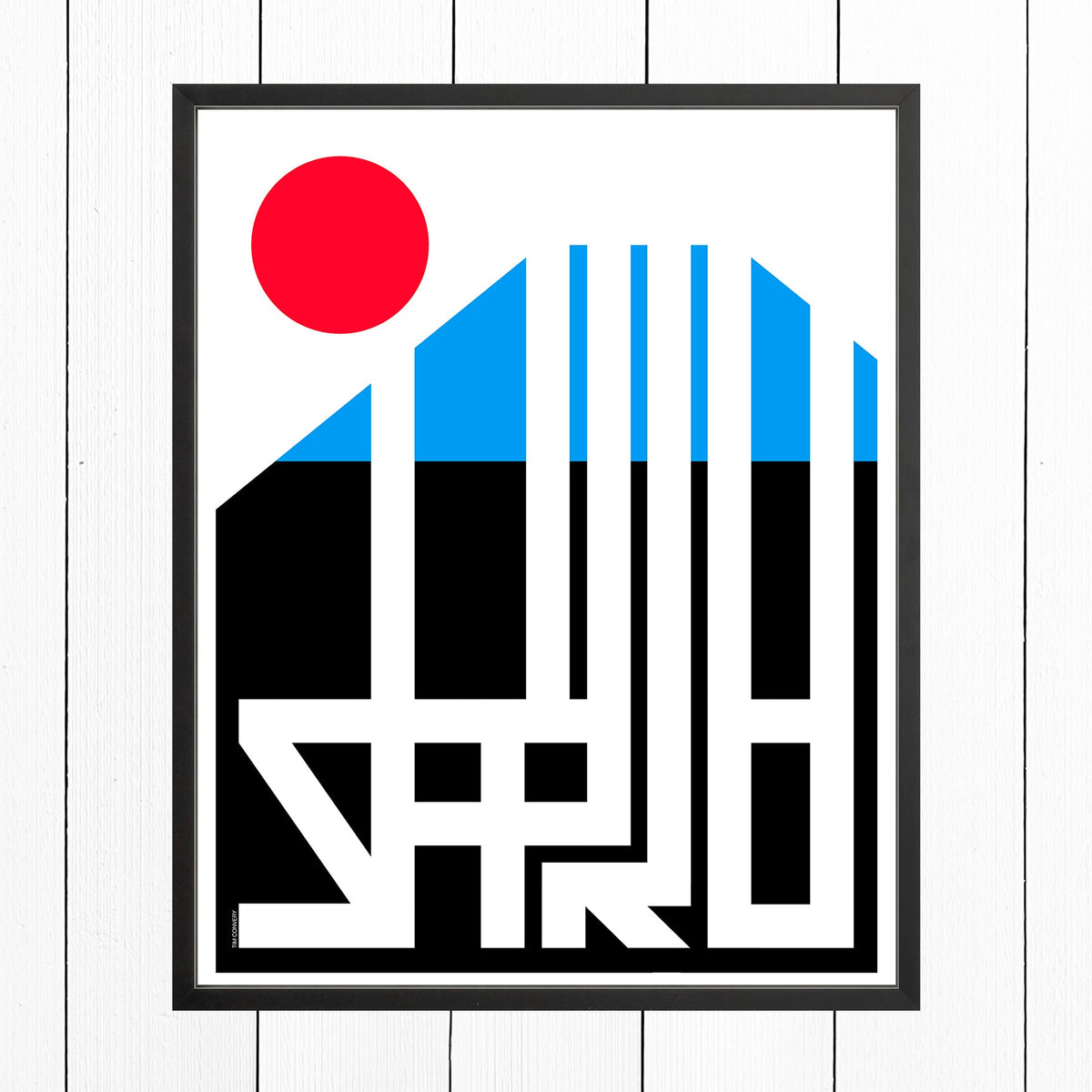 Sapporo / Print Color 24X30 Black Artwork