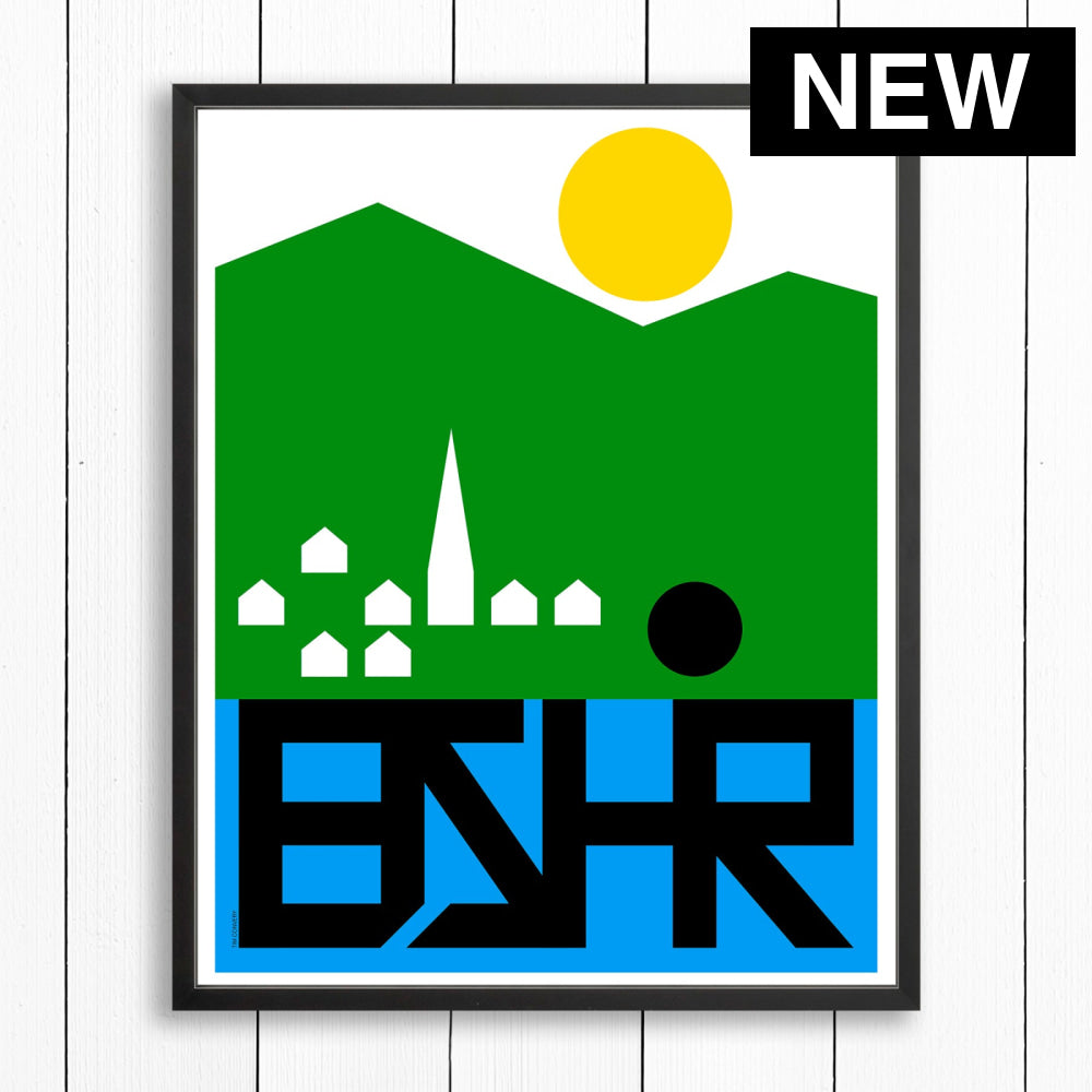 BERKSHIRES / PRINT COLOR / 24X30 / BLACK Artwork