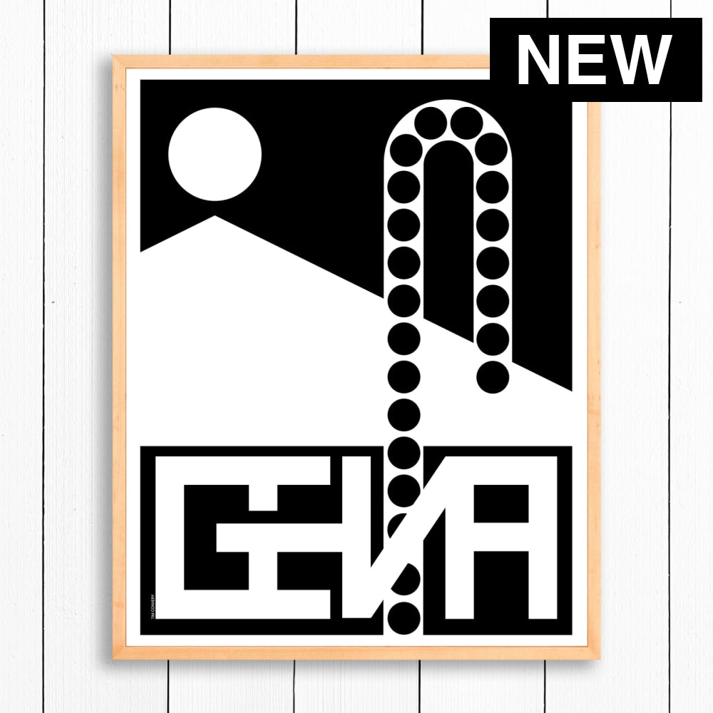 Geneva / Print Black + White 24X30 Natural Artwork