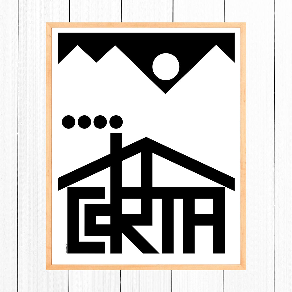 Cortina / Print Black + White 24X30 Natural Artwork