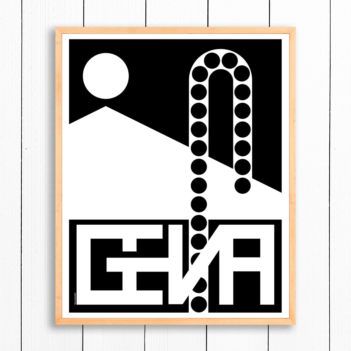 Geneva / Print Black + White 24X30 Natural Artwork