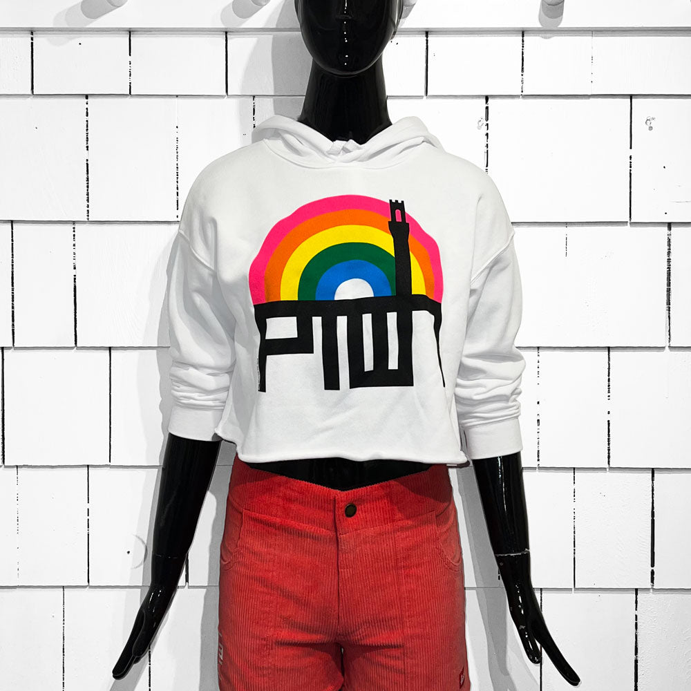 PTOWN / RAINBOW / CROP HDP / WHITE Pullover Hoodie