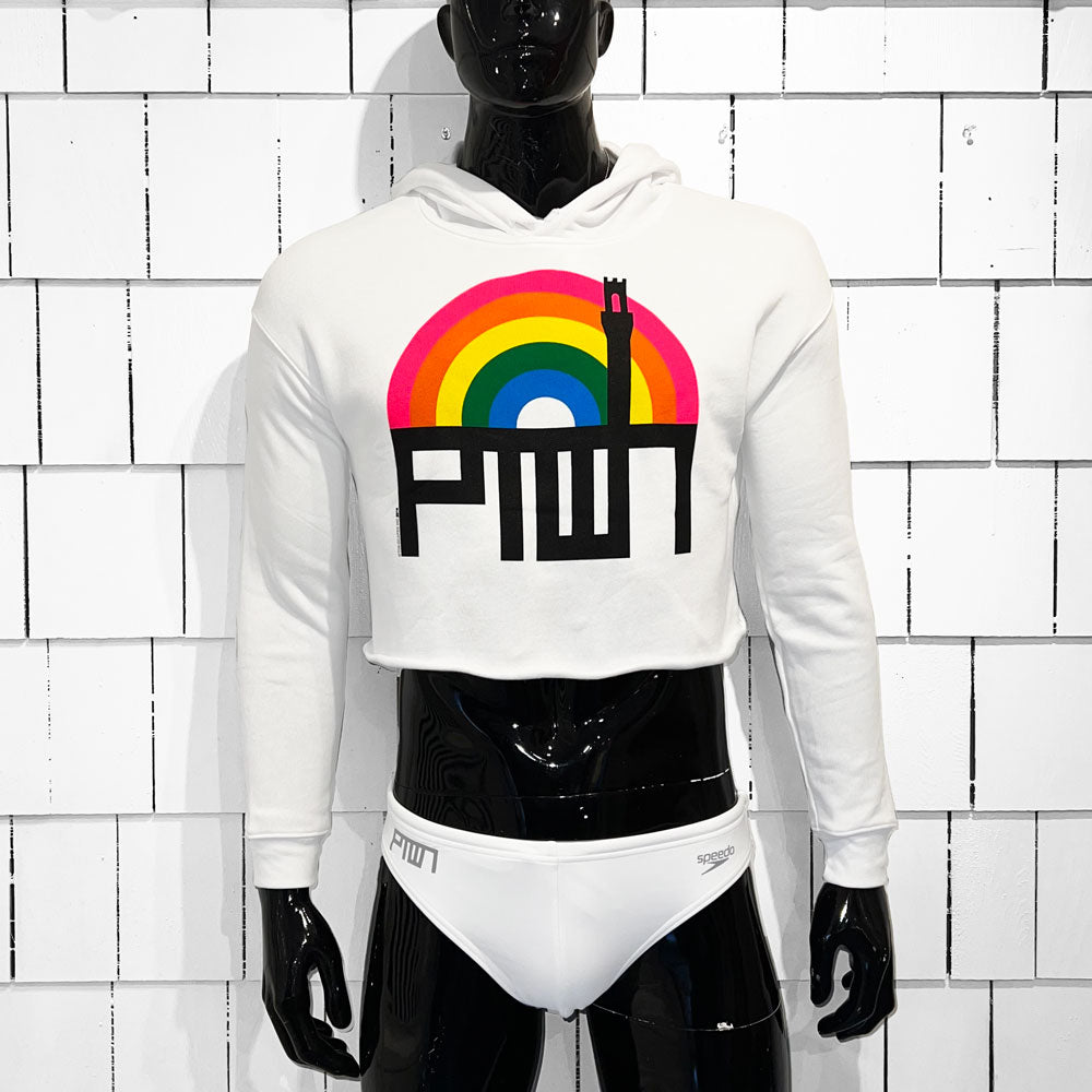 PTOWN / RAINBOW / CROP HDP / WHITE Pullover Hoodie