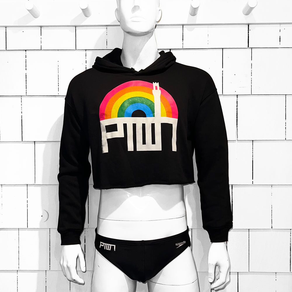 PTOWN / RAINBOW / CROP HDP / BLACK - Pullover Hoodie