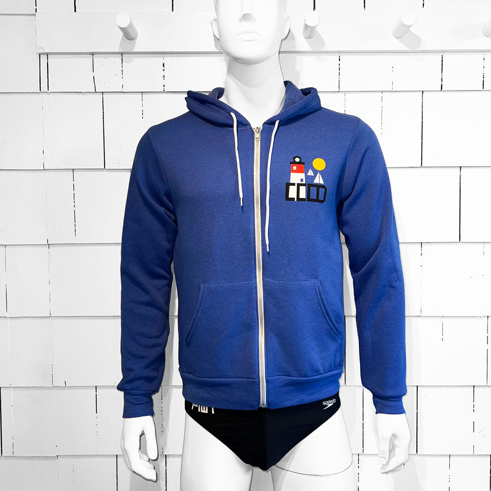 Cape Cod / Lighthouse Hdz True Royal Zip Hoodie