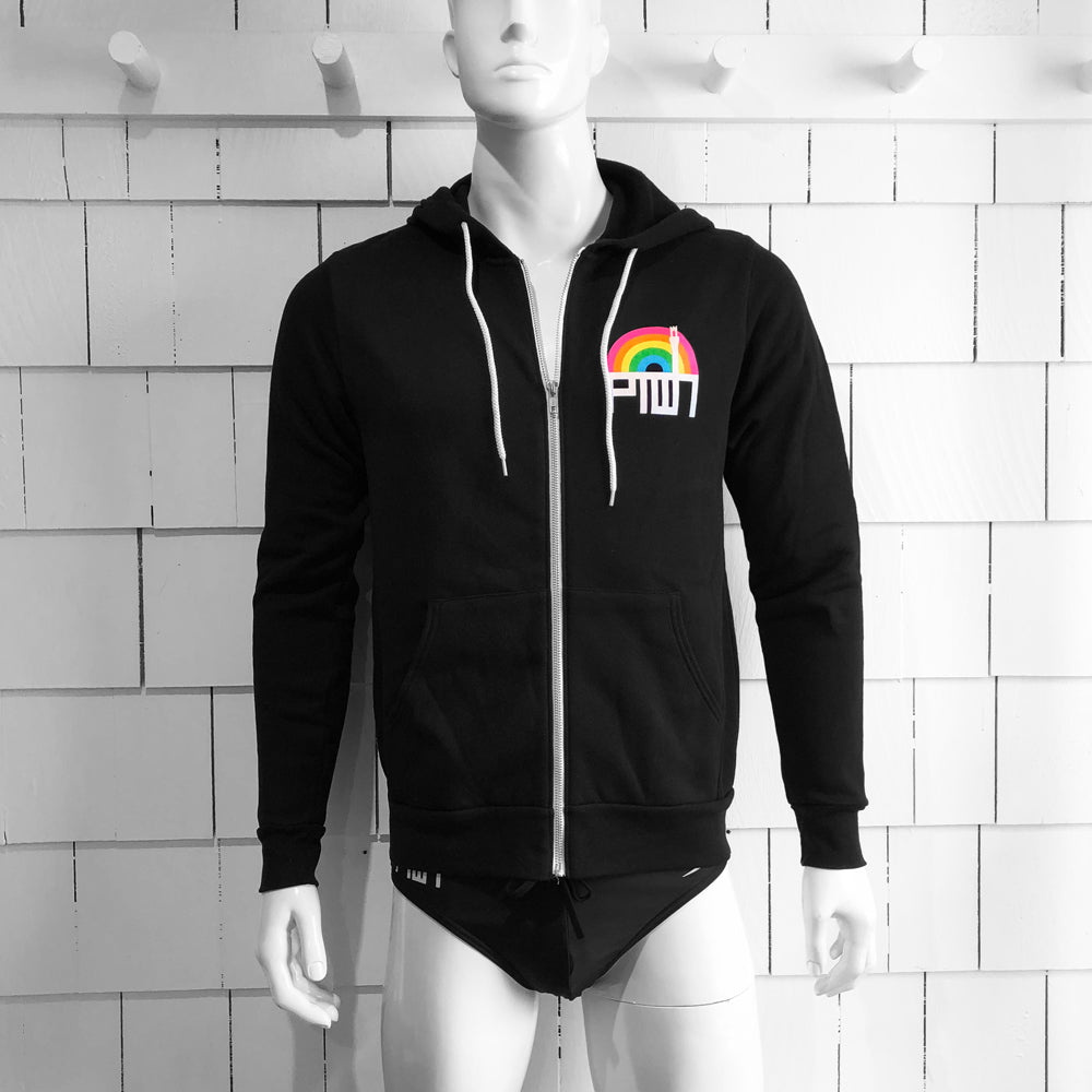 Ptown / Rainbow Hdz Black Xs Zip Hoodie