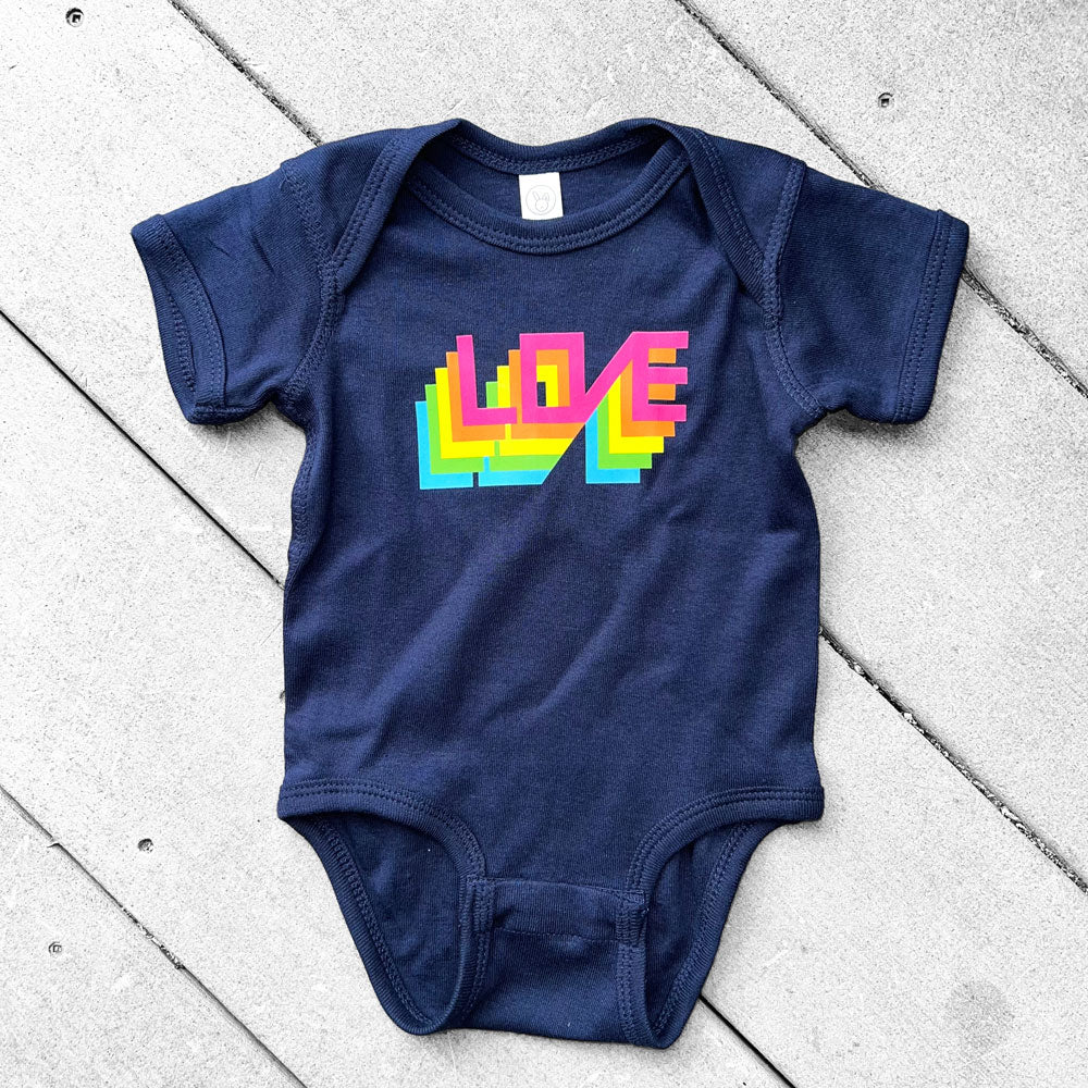 BABY ONESIE / LOVE / NAVY - Baby Apparel