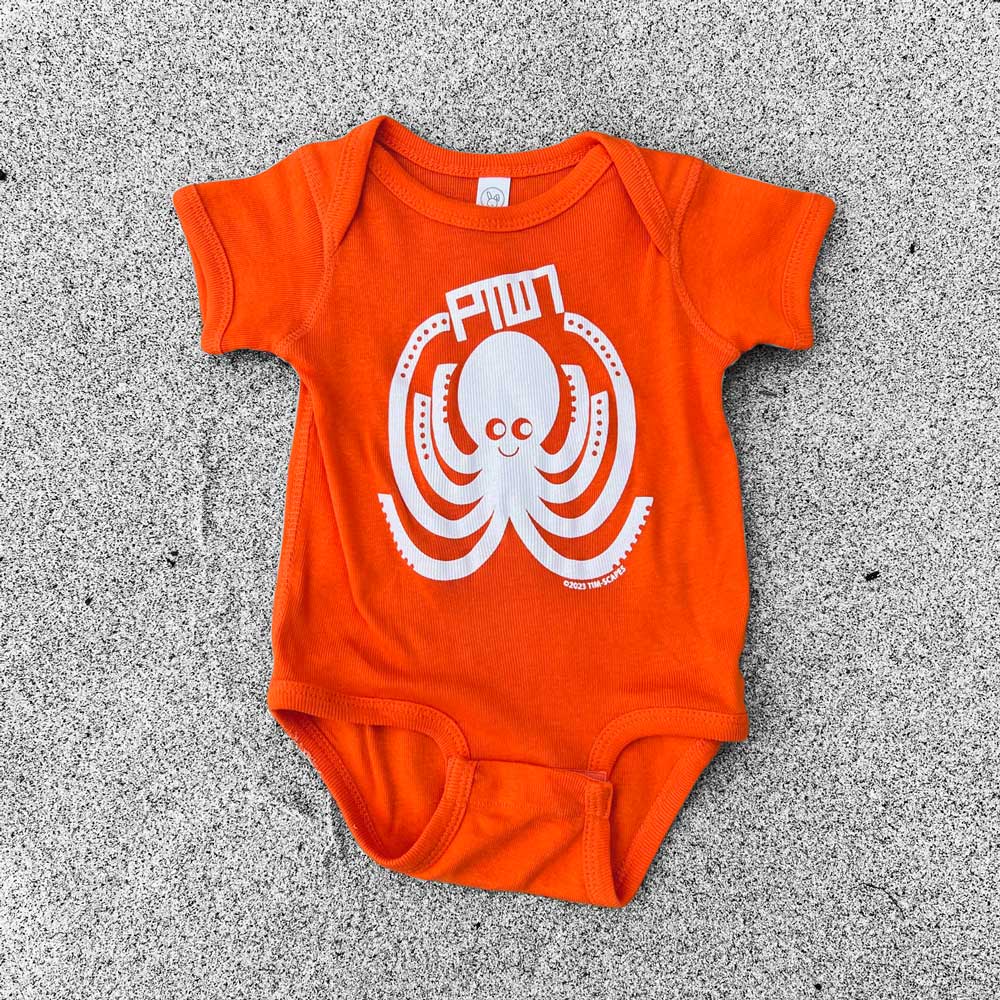 Baby Onesie / Ptown Squiggles Orange Baby Apparel