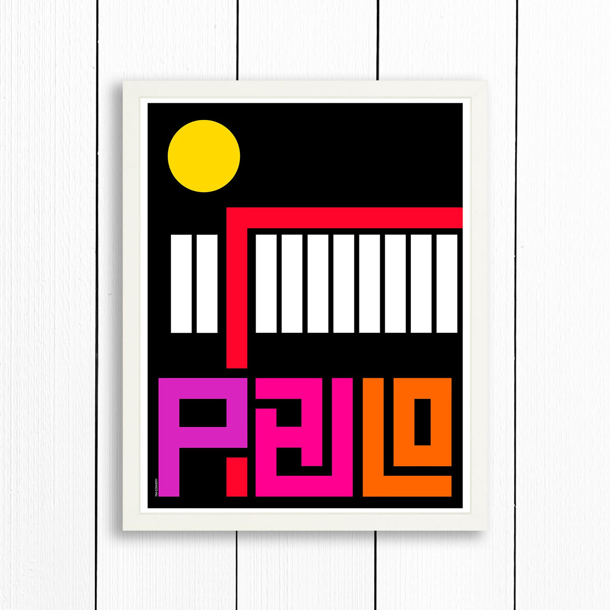 Sao Paulo / Print Color 16X20 White Artwork