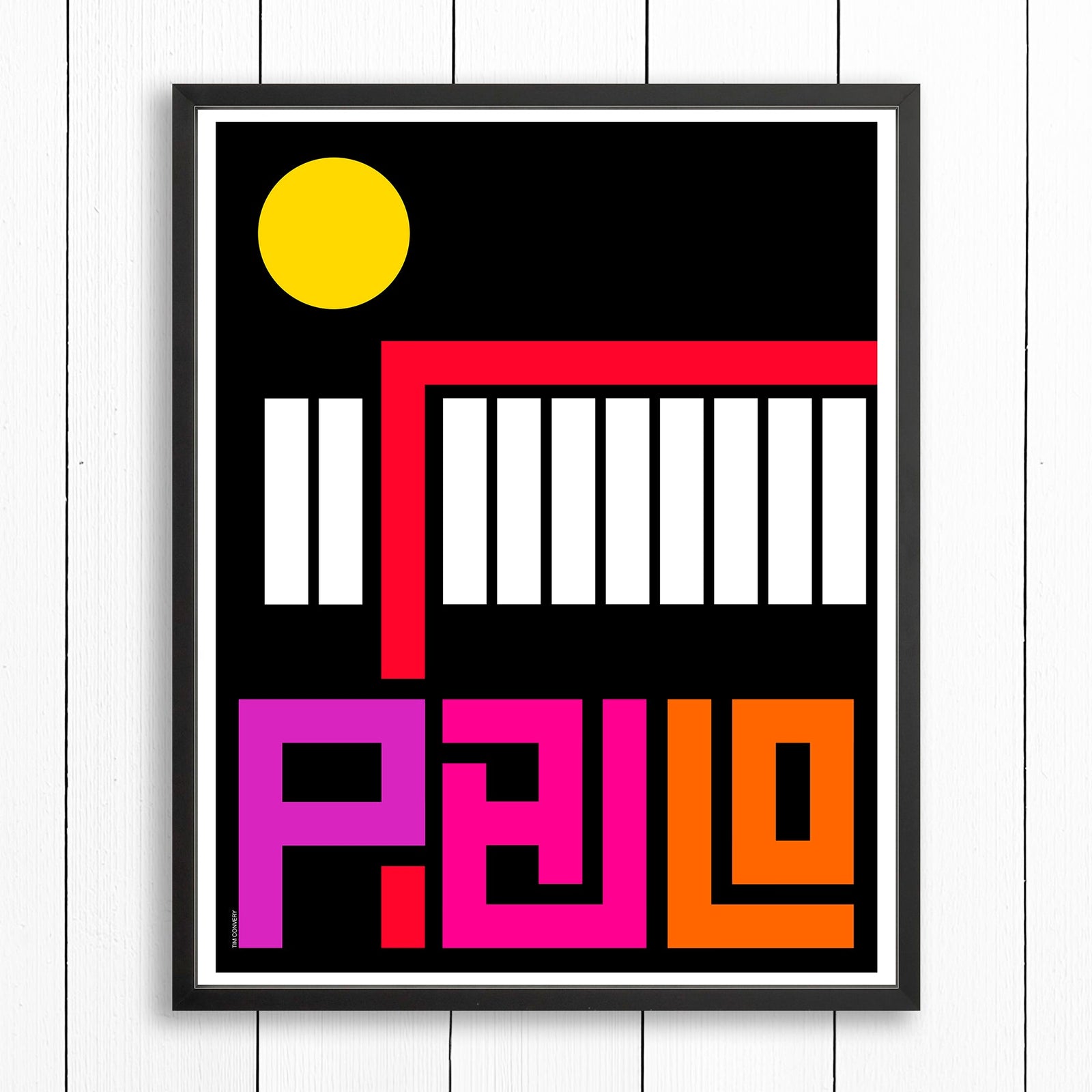 Sao Paulo / Print Color 24X30 Black Artwork