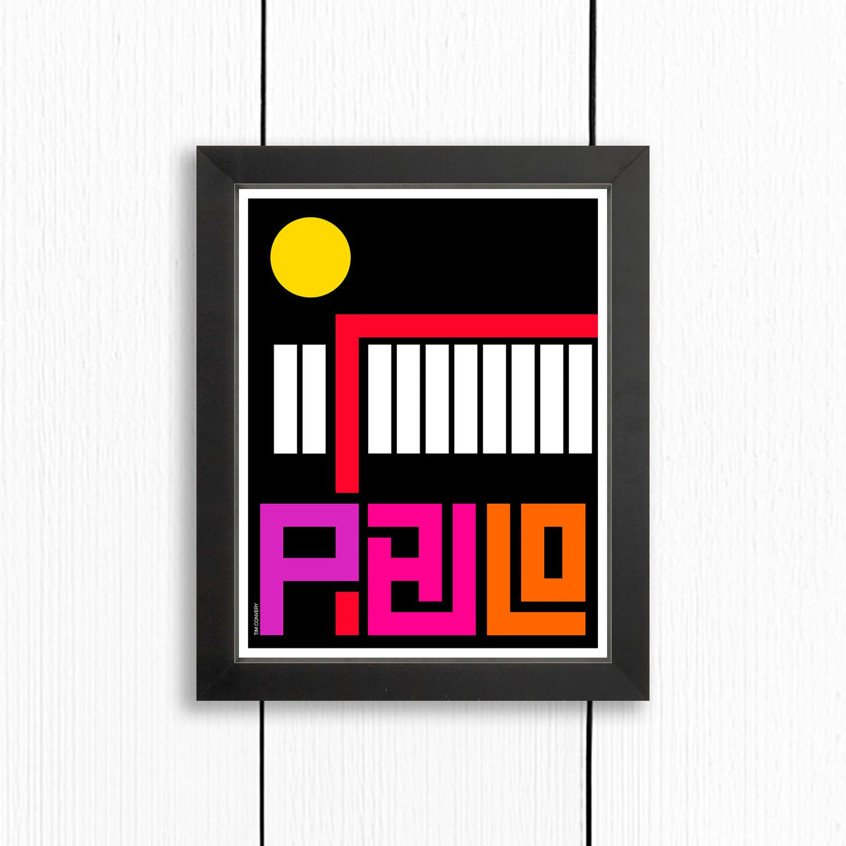 Sao Paulo / Print Color 8X10 Black Artwork