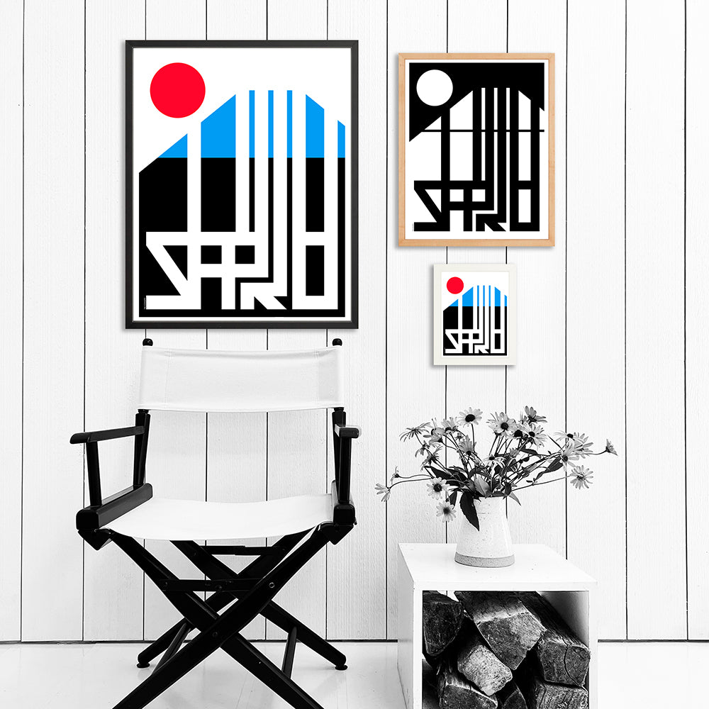 Sapporo / Print Color 24X30 Black Artwork