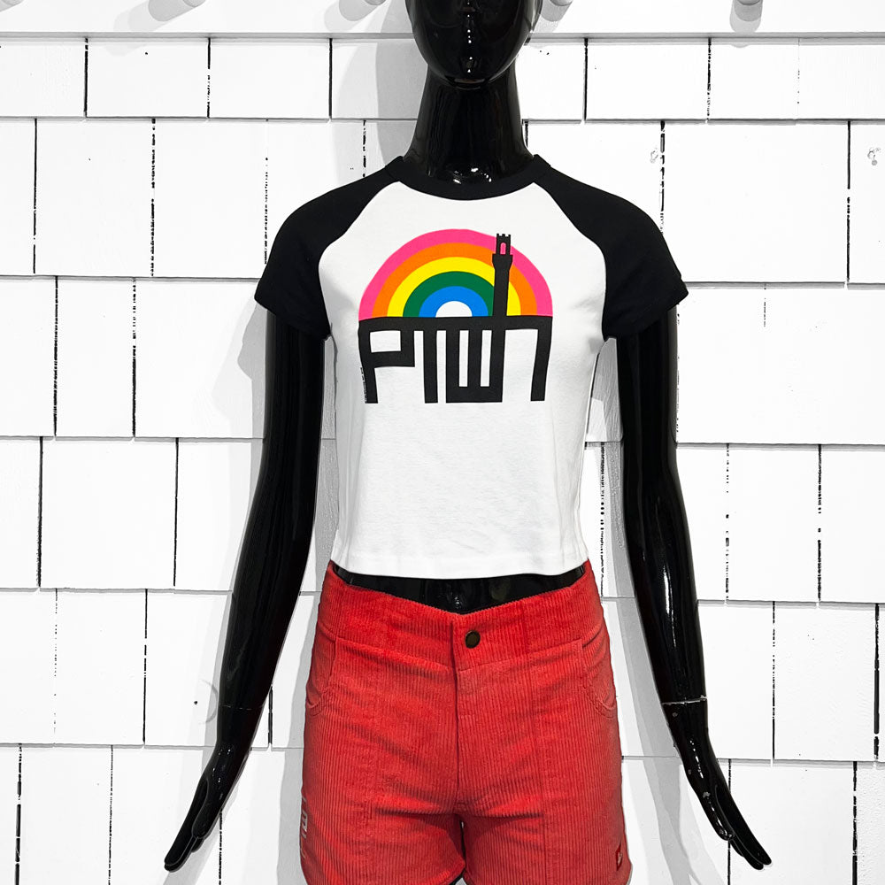 PTOWN / RAINBOW / CROP TEE / WHITE T-Shirt