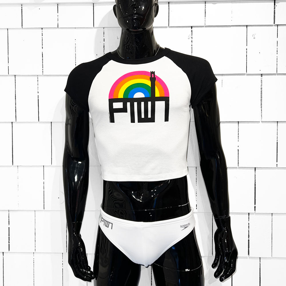 PTOWN / RAINBOW / CROP TEE / WHITE T-Shirt