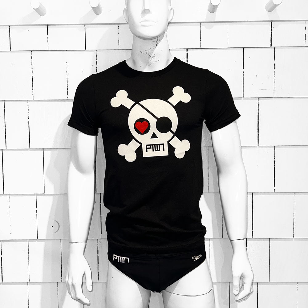 PTOWN / SKULL / TEE / HEATHER BLACK - T-Shirt