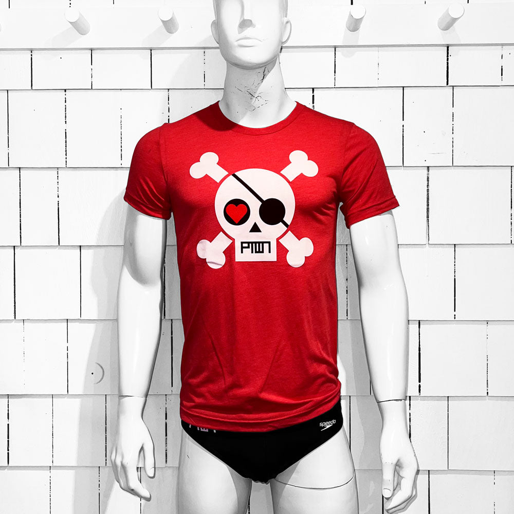 PTOWN / SKULL / TEE / HEATHER RED - T-Shirt