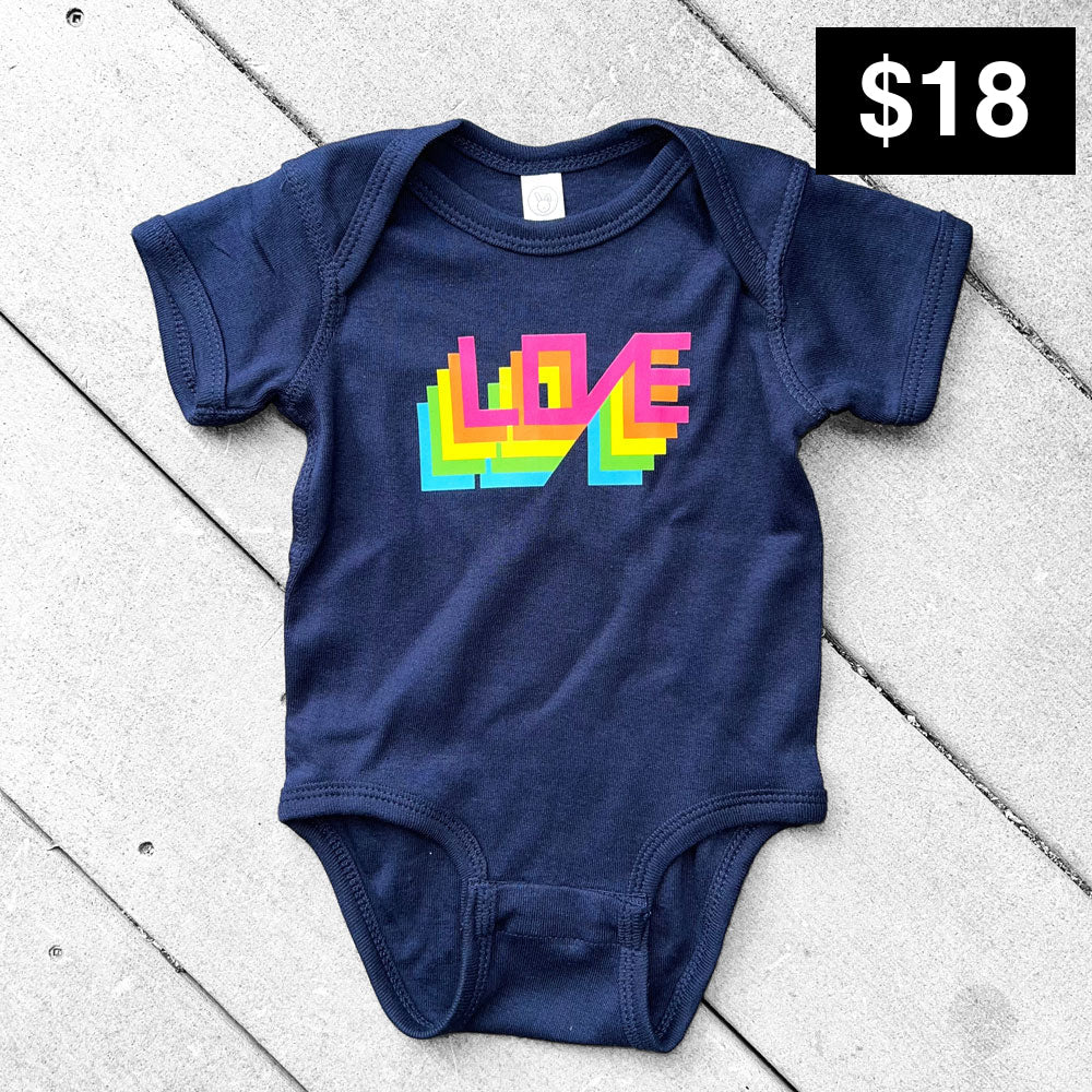 BABY ONESIE / LOVE / NAVY - Baby Apparel
