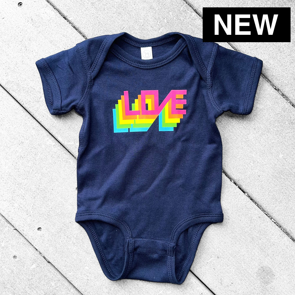 BABY ONESIE / LOVE / NAVY - Baby Apparel