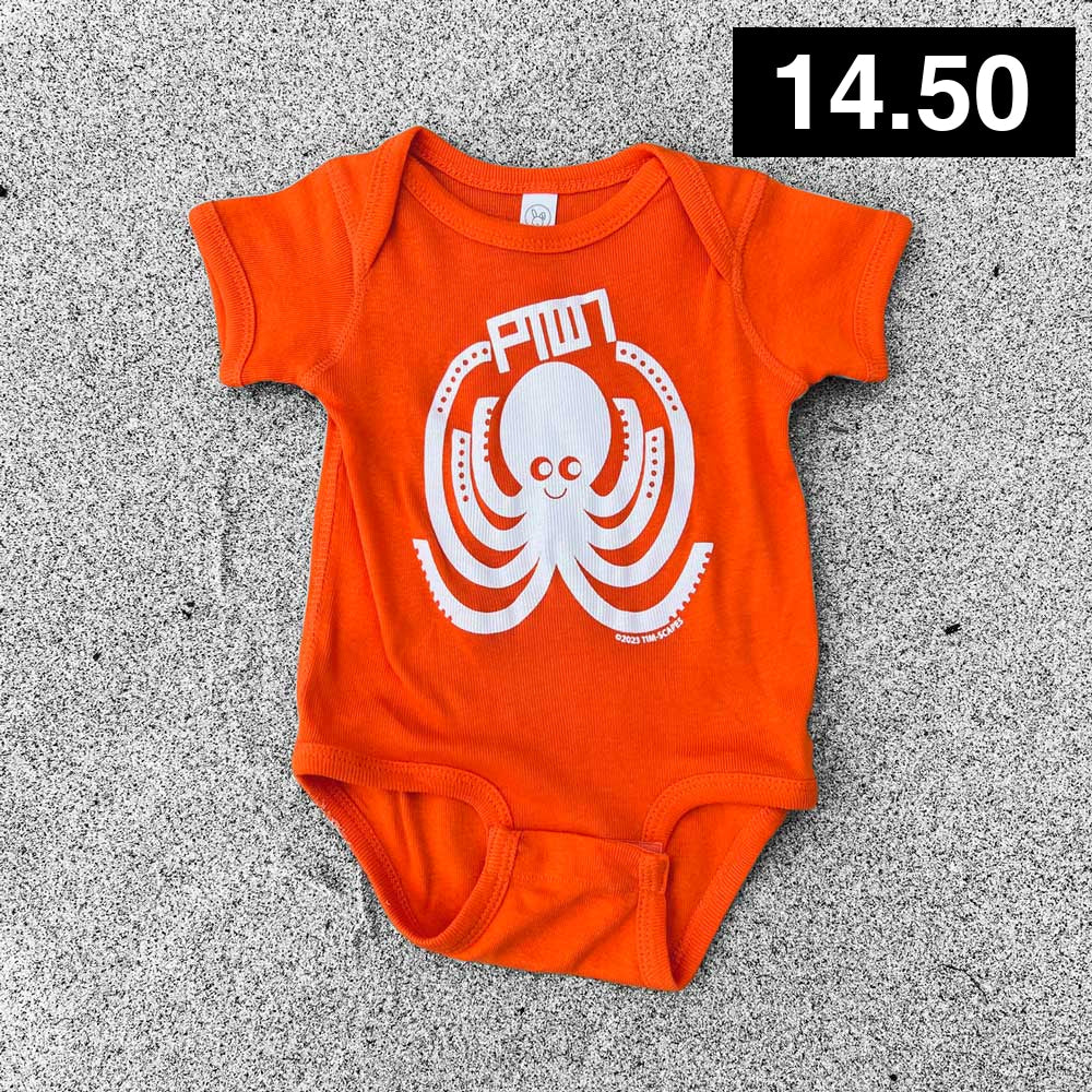 Baby Onesie / Ptown Squiggles Orange Baby Apparel