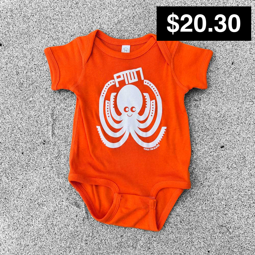 Baby Onesie / Ptown Squiggles Orange Baby Apparel