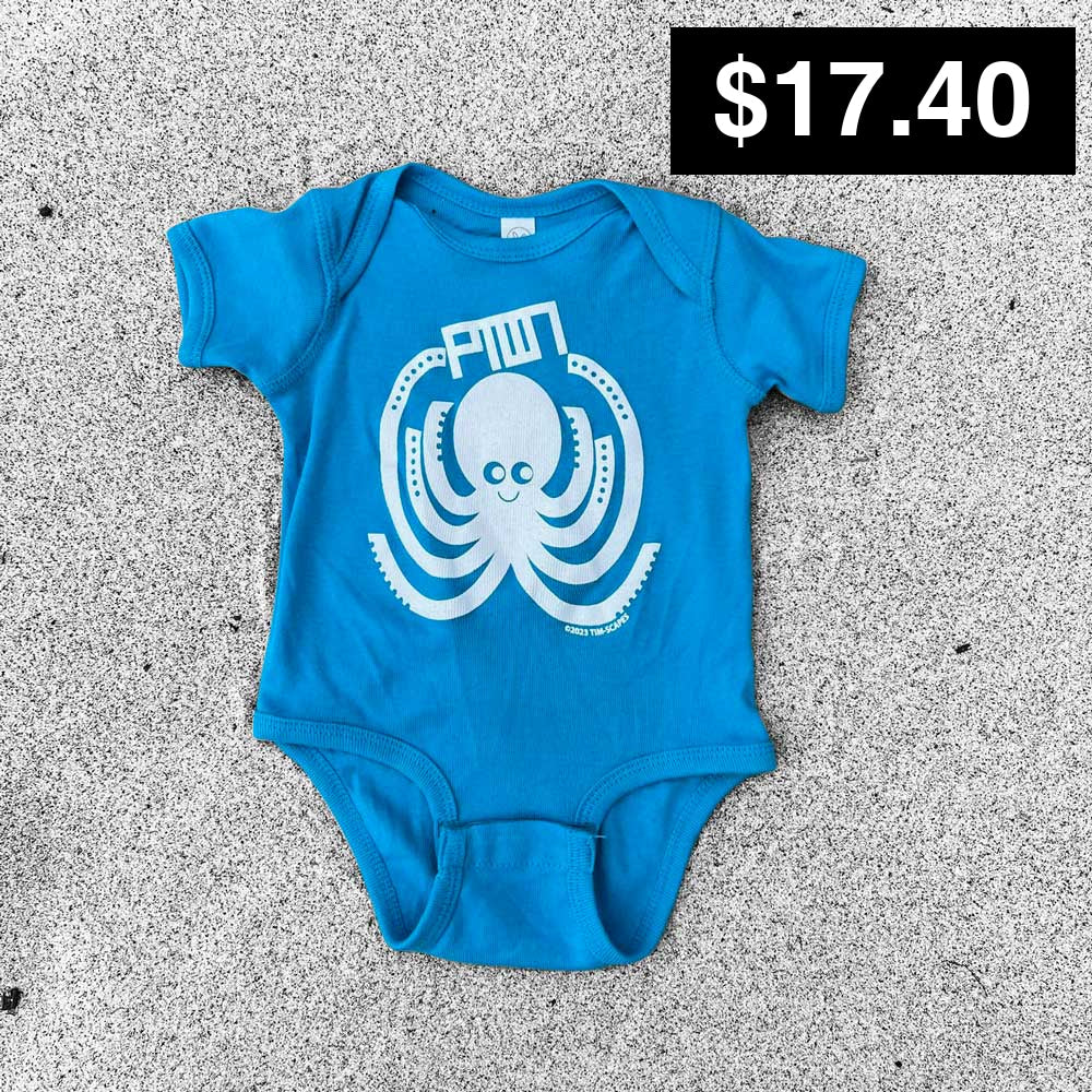 Baby Onesie / Ptown Squiggles Turquoise Baby Apparel