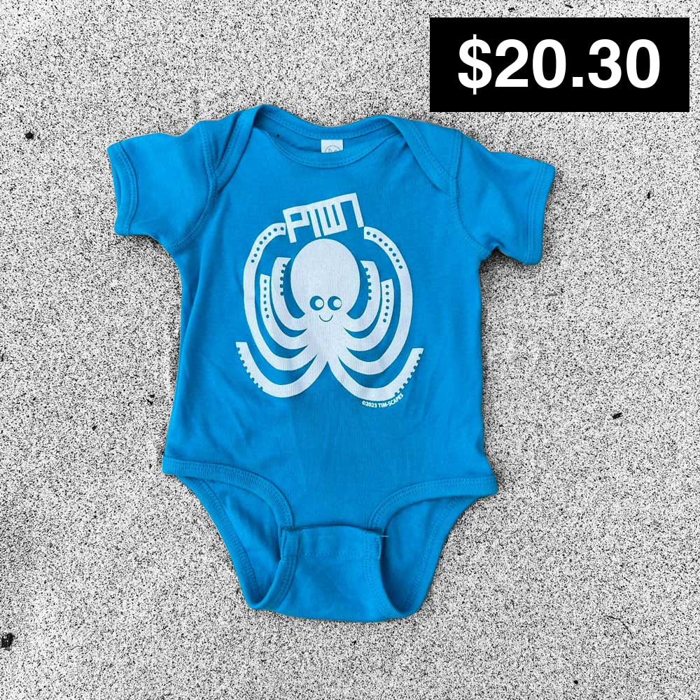Baby Onesie / Ptown Squiggles Turquoise Baby Apparel