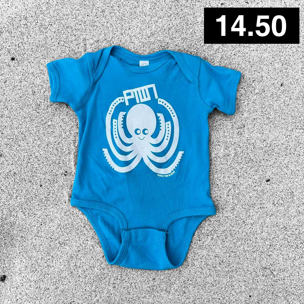 Baby Onesie / Ptown Squiggles Turquoise Baby Apparel