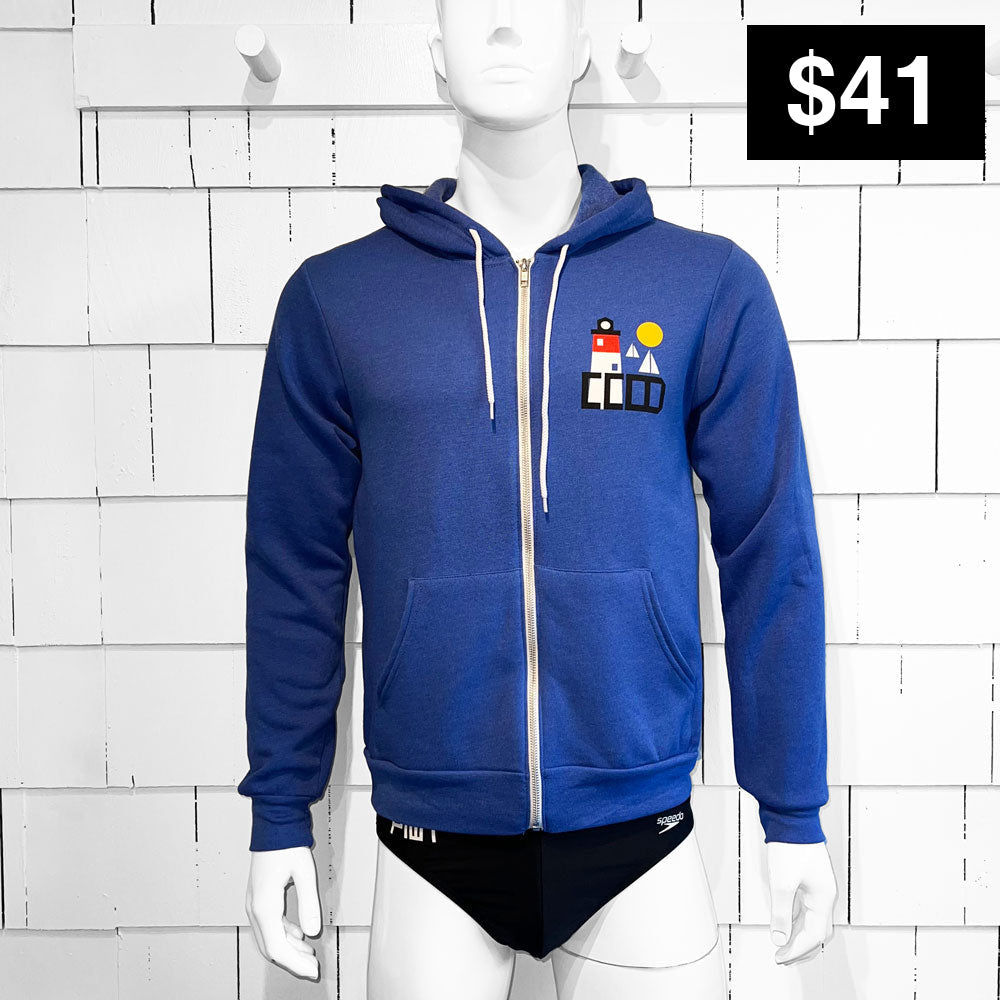 Cape Cod / Lighthouse Hdz True Royal Zip Hoodie