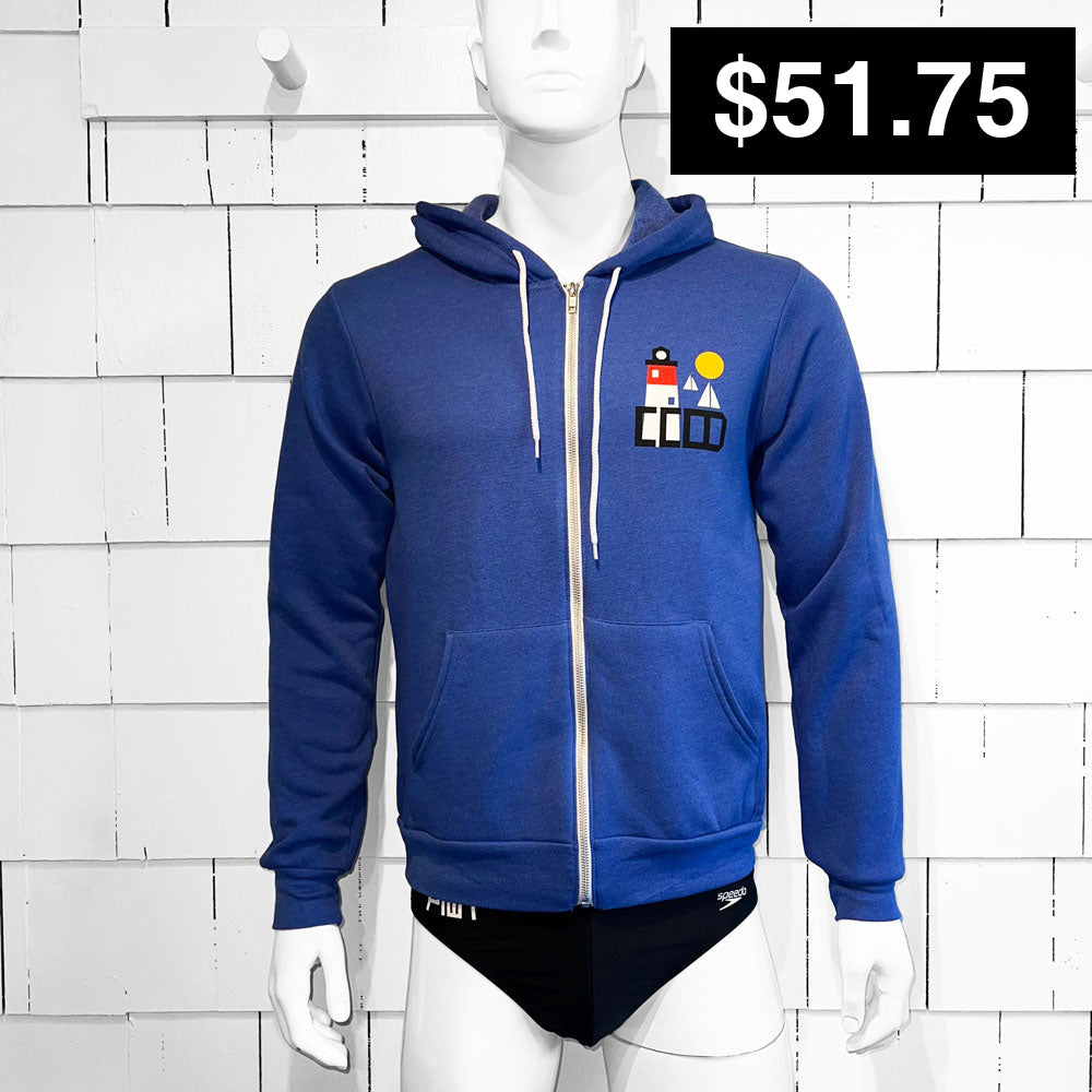 Cape Cod / Lighthouse Hdz True Royal Zip Hoodie