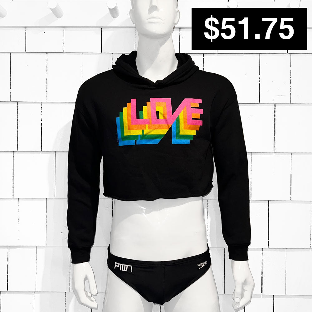 LOVE / CROP HDP / BLACK - Pullover Hoodie
