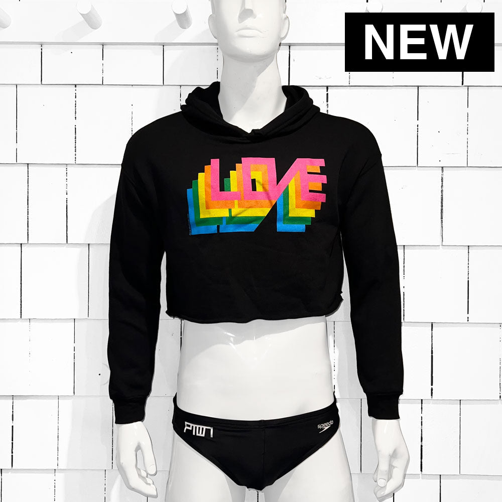 LOVE / CROP HDP / BLACK - Pullover Hoodie
