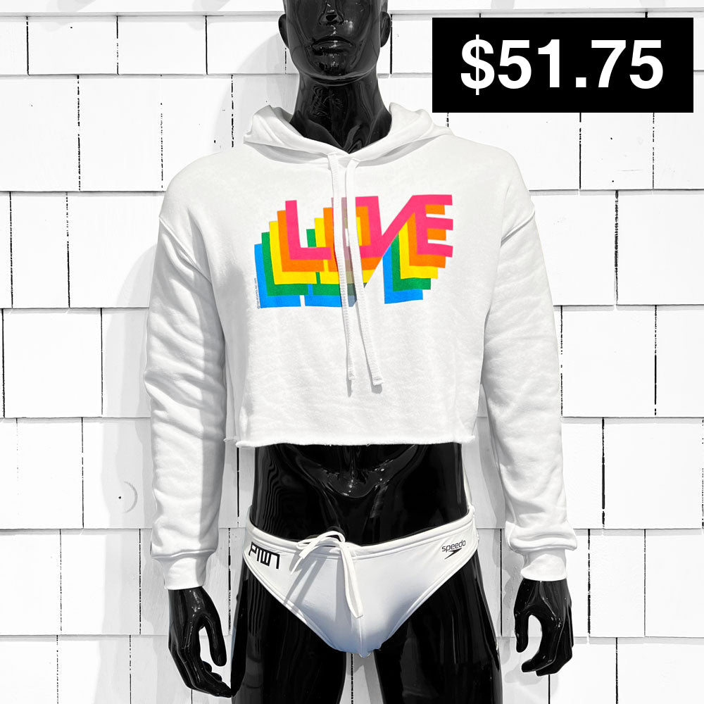 LOVE / CROP HDP / WHITE - Pullover Hoodie