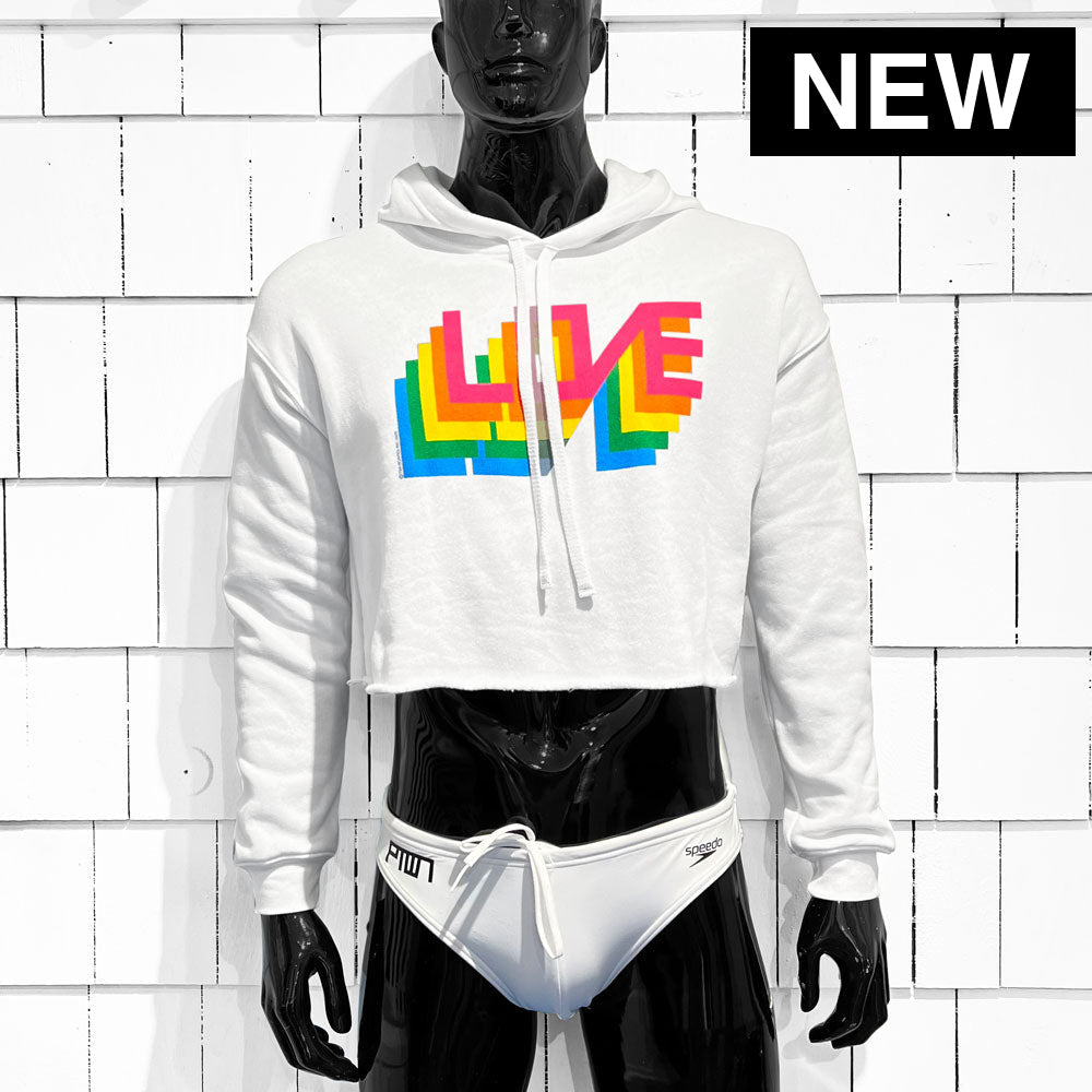 LOVE / CROP HDP / WHITE - Pullover Hoodie