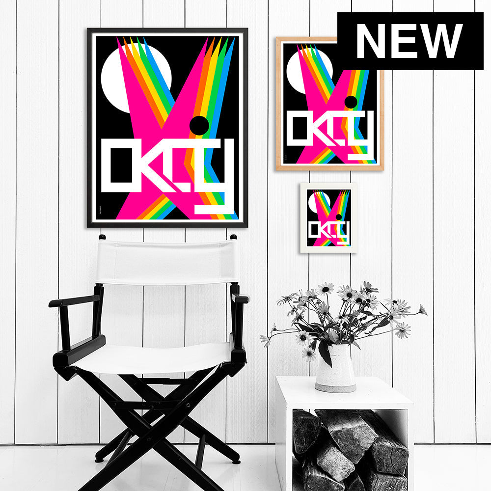 OKLAHOMA CITY / PRINT COLOR / 24X30 / BLACK Artwork