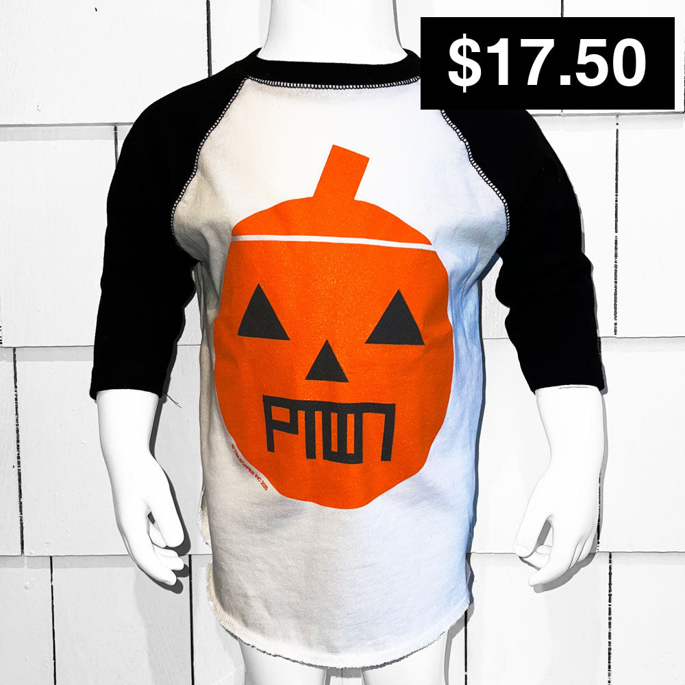 PTOWN / PUMPKIN / KIDS BASEBALL TEE / BLACK & WHITE Kids Apparel