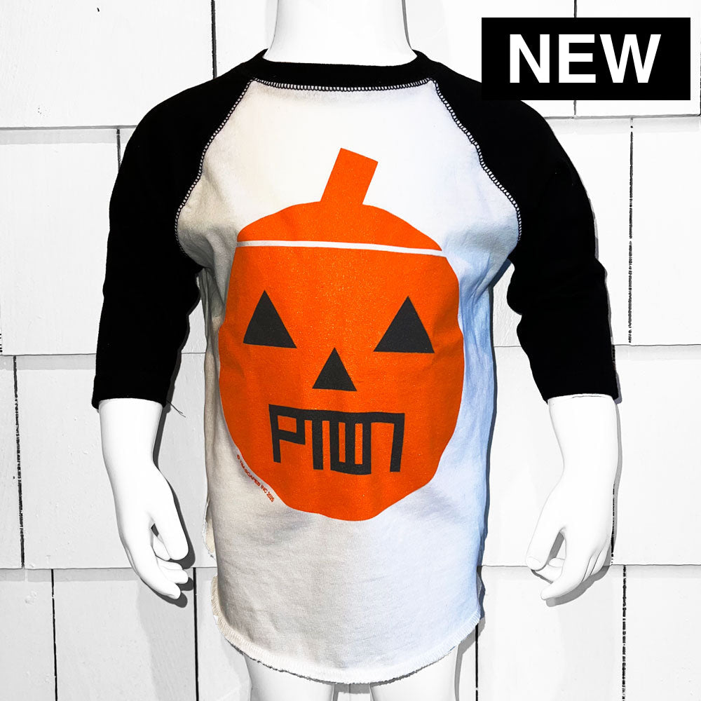 PTOWN / PUMPKIN / KIDS BASEBALL TEE / BLACK & WHITE Kids Apparel