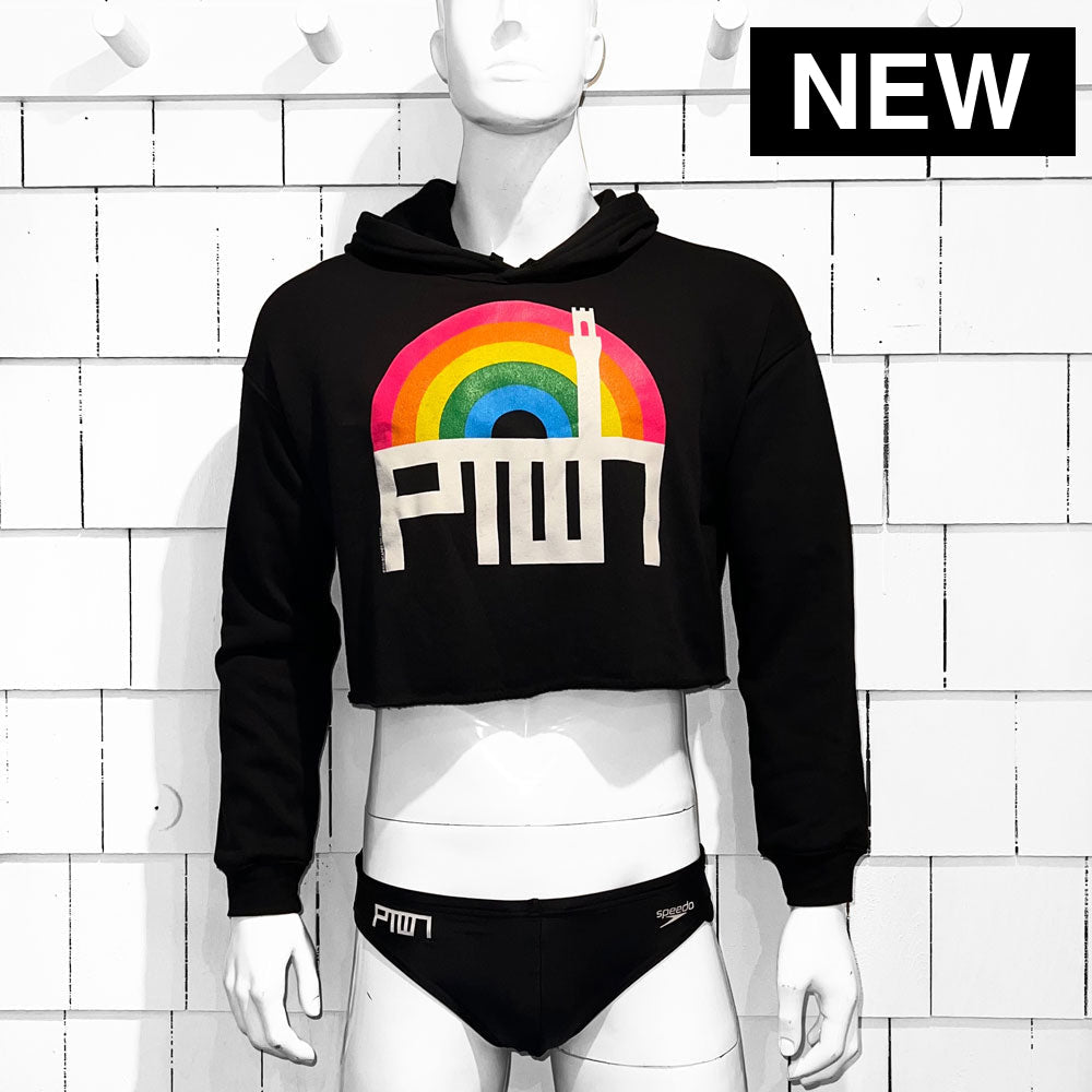 PTOWN / RAINBOW / CROP HDP / BLACK - Pullover Hoodie