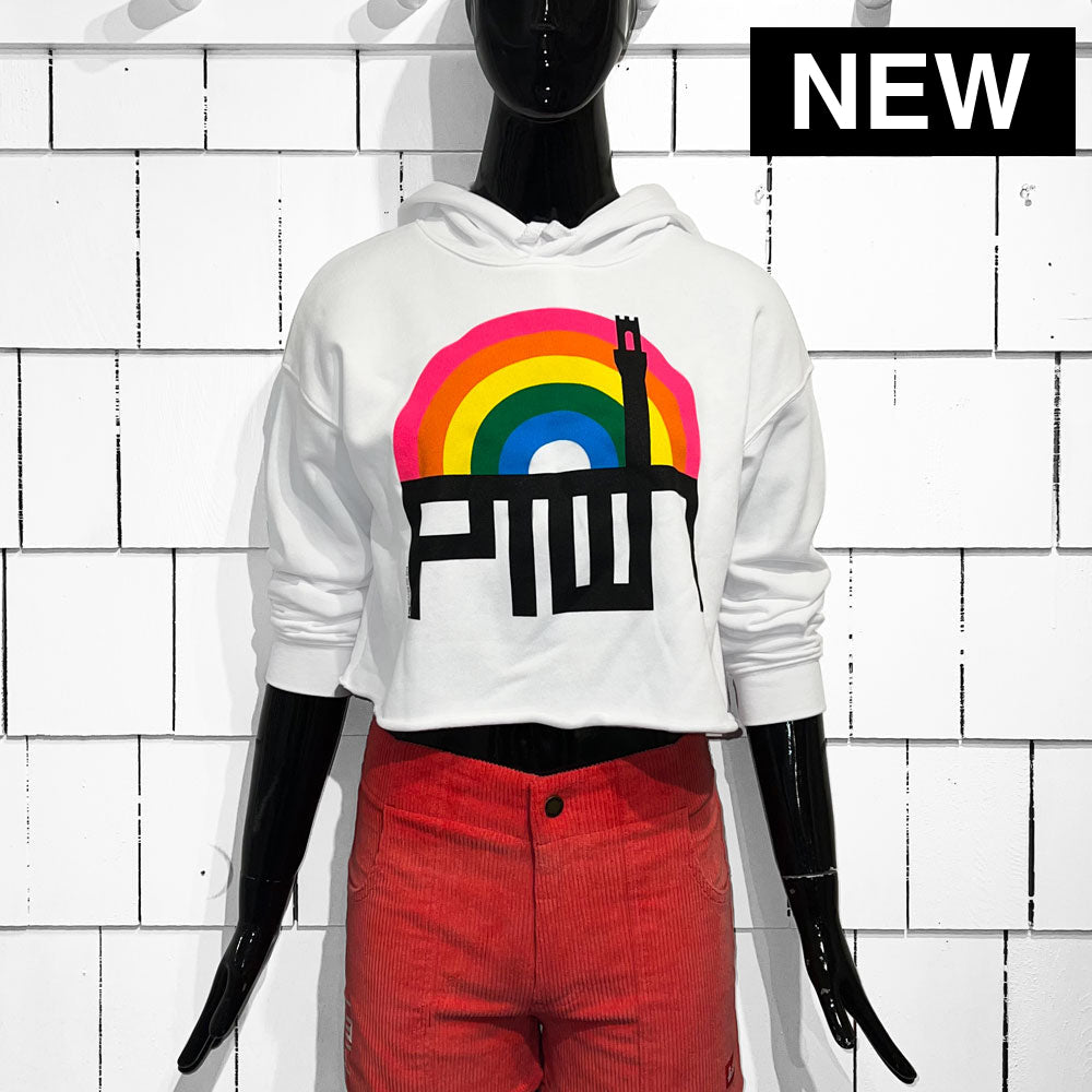 PTOWN / RAINBOW / CROP HDP / WHITE Pullover Hoodie