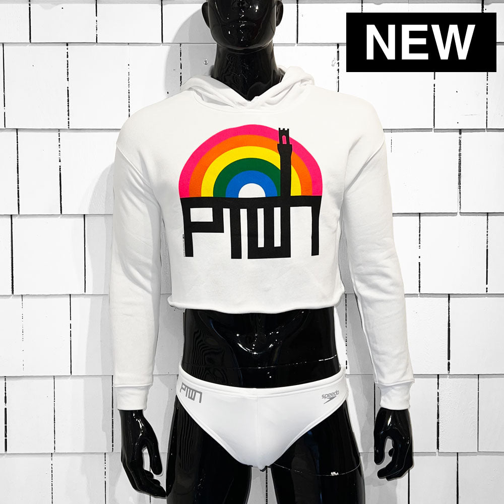 PTOWN / RAINBOW / CROP HDP / WHITE Pullover Hoodie