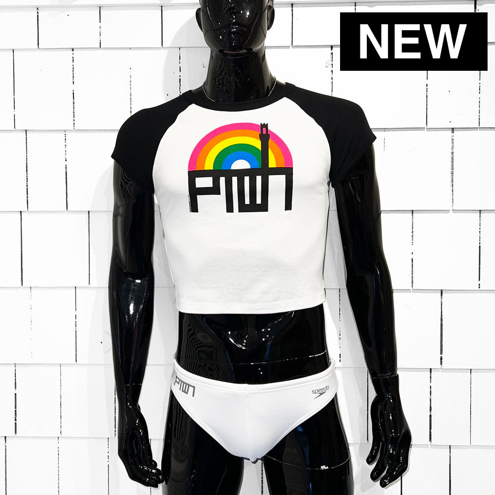 PTOWN / RAINBOW / CROP TEE / WHITE T-Shirt