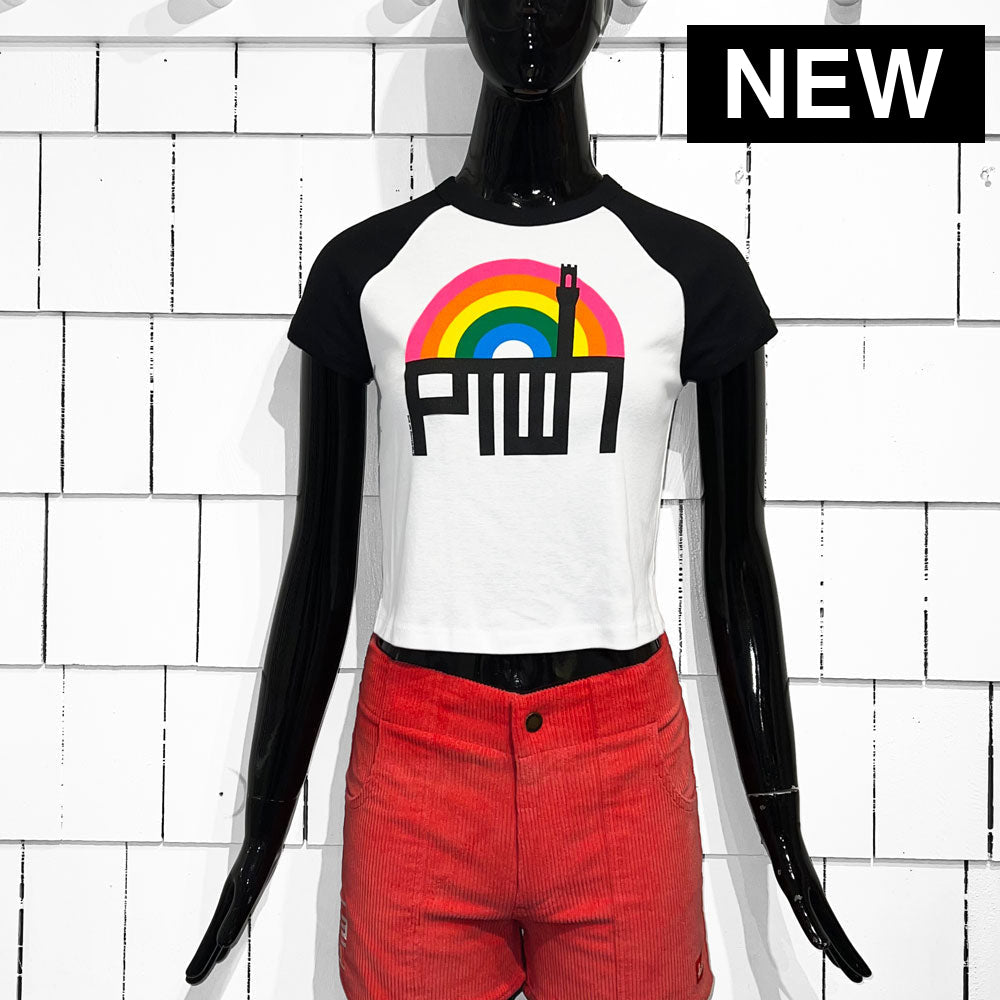 PTOWN / RAINBOW / CROP TEE / WHITE T-Shirt