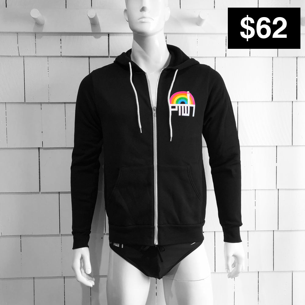 Ptown / Rainbow Hdz Black Xs Zip Hoodie