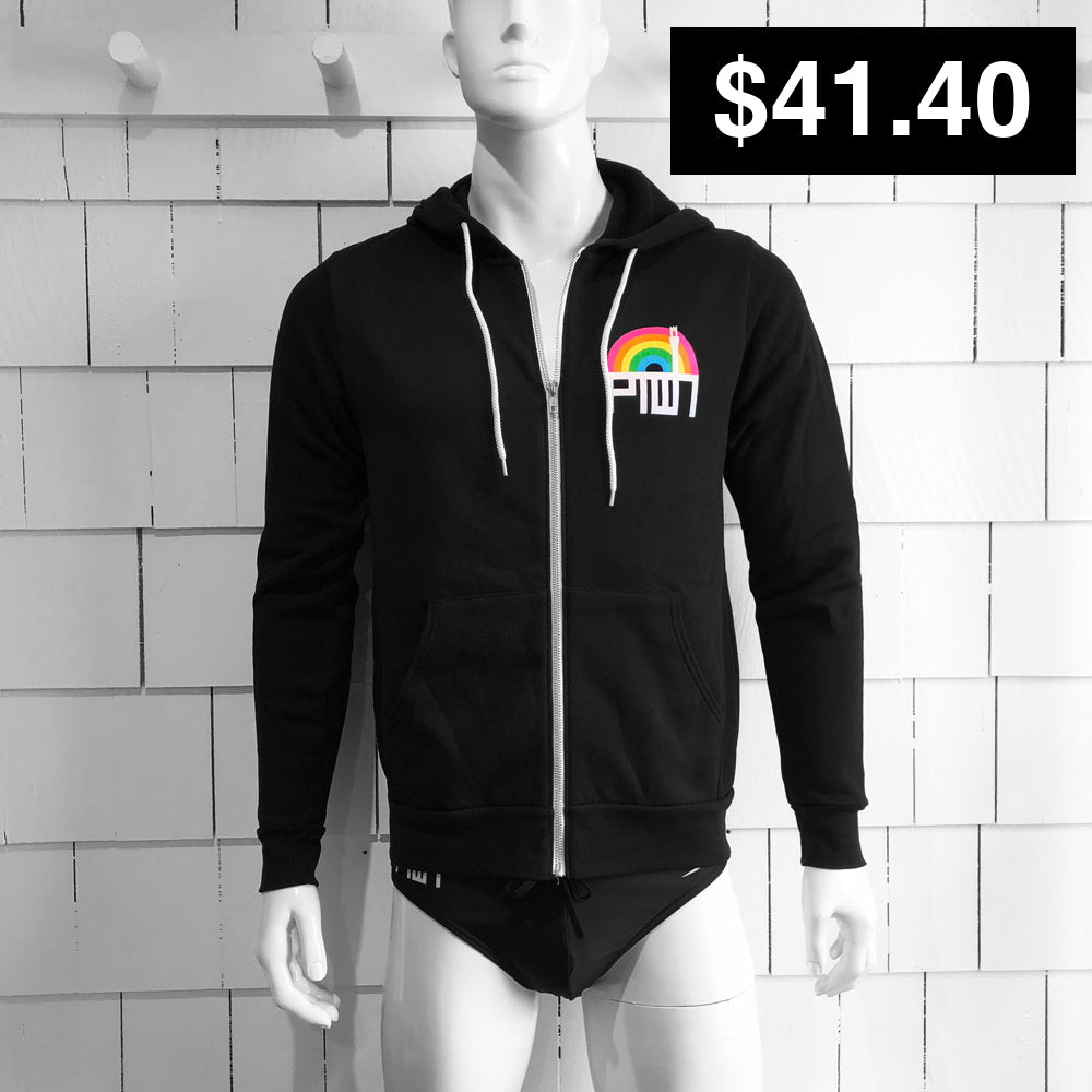 Ptown / Rainbow Hdz Black Xs Zip Hoodie