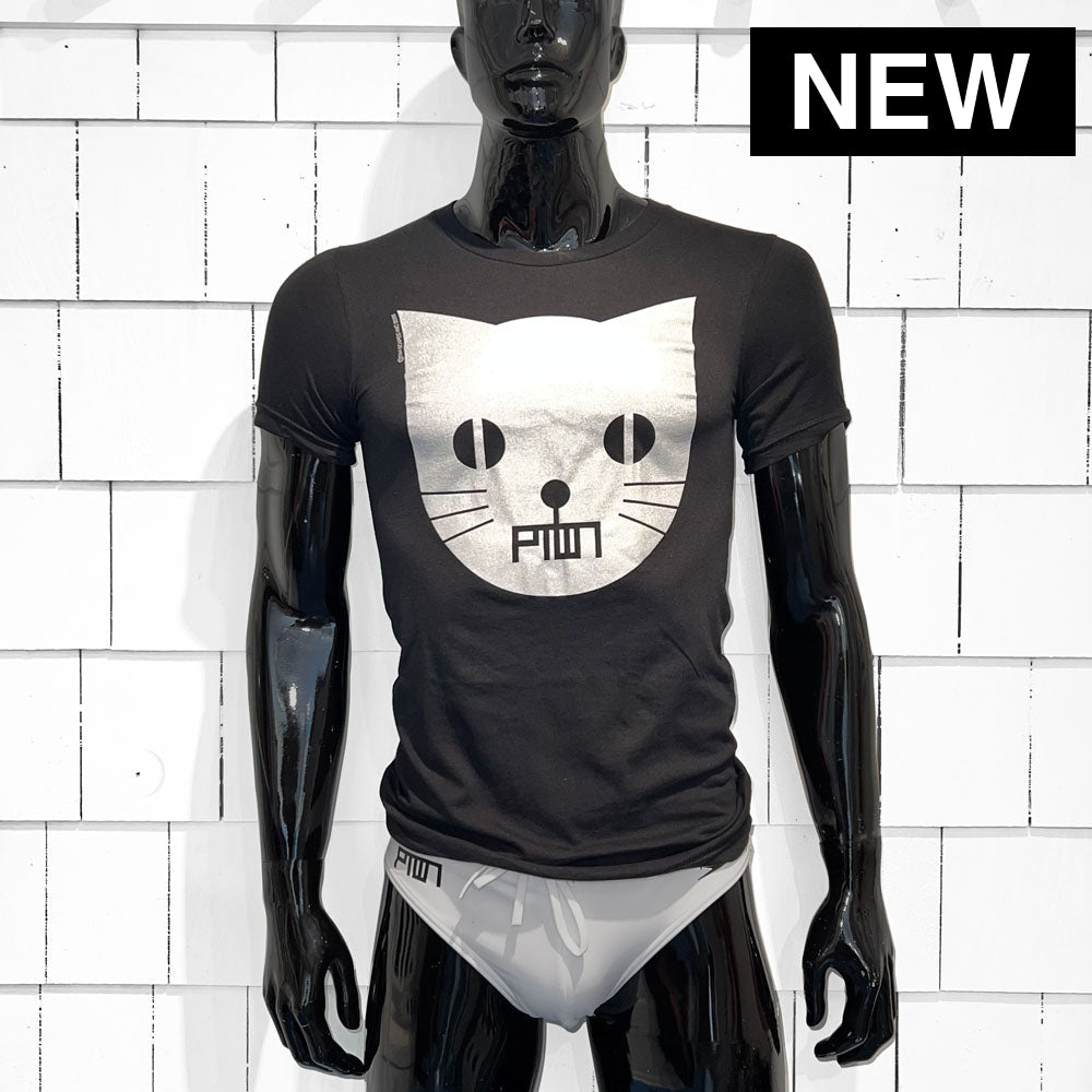 PTOWN / SILVER CAT / TEE / BLACK - T-Shirt