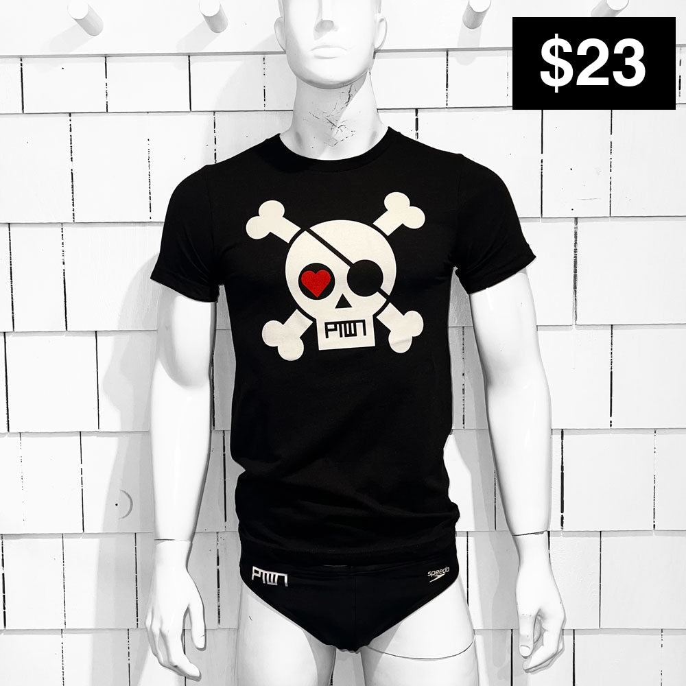 PTOWN / SKULL / TEE / HEATHER BLACK - T-Shirt