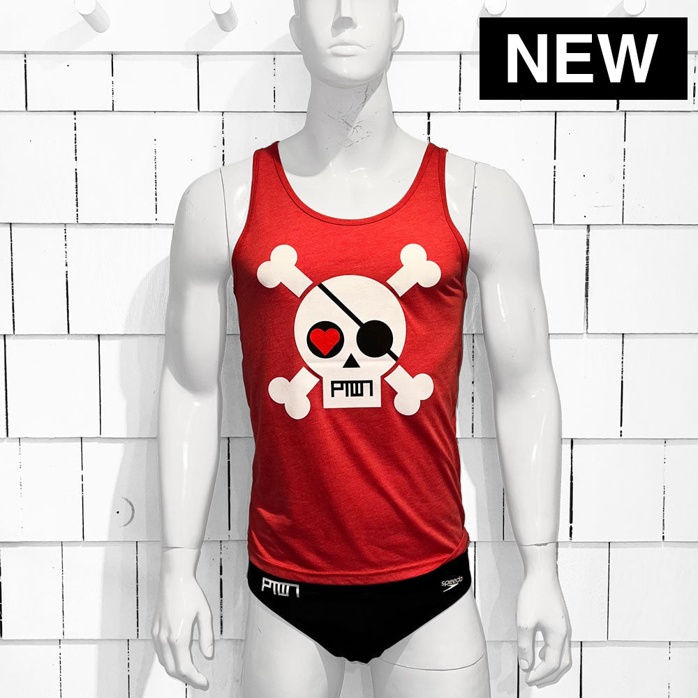 PTOWN / SKULL / TNK / HEATHER RED - Tank