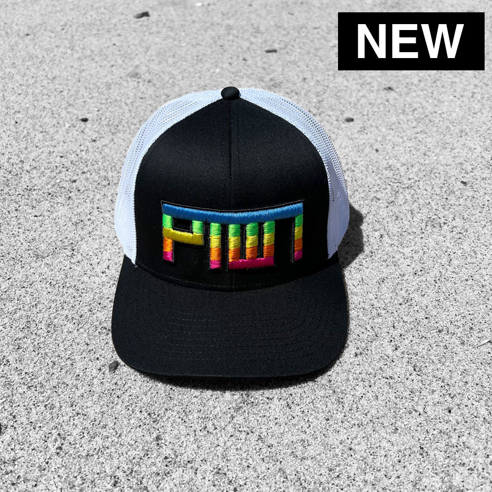 PTOWN / TRUCKER HAT / RAINBOW / BLACK & WHITE Hats